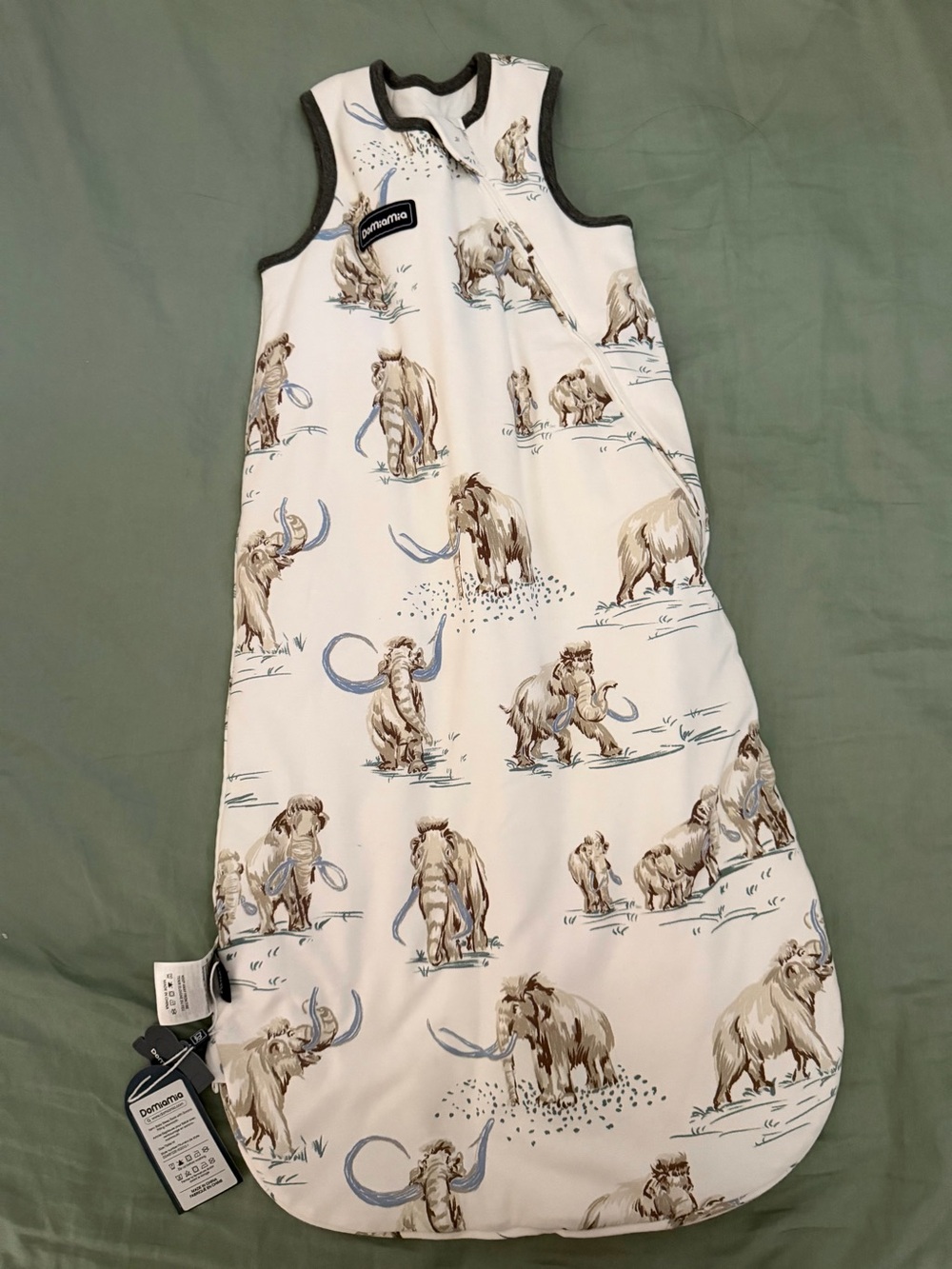 Domiamia White Mammoth Print Sleep Sack